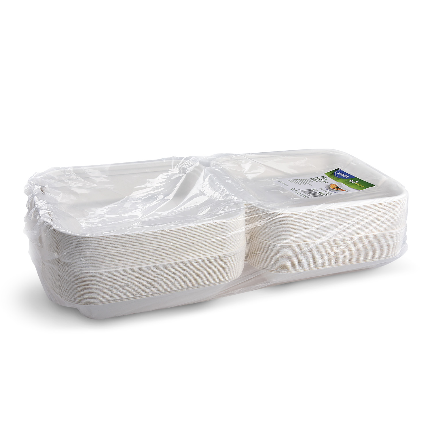Menü-Box Zuckerrohr-Bagasse ungeteilt 222 x 200 x 67 mm - 50 Stück
