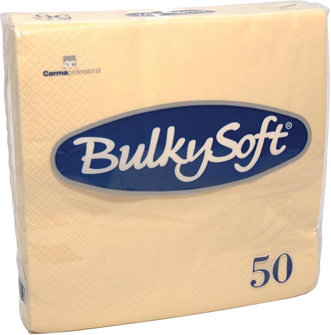 Servietten Bulkysoft, 2-lagig, 1/4 Falz, champagner, 33x33cm - Karton à 24 Pack (Pack à 50 Servietten)