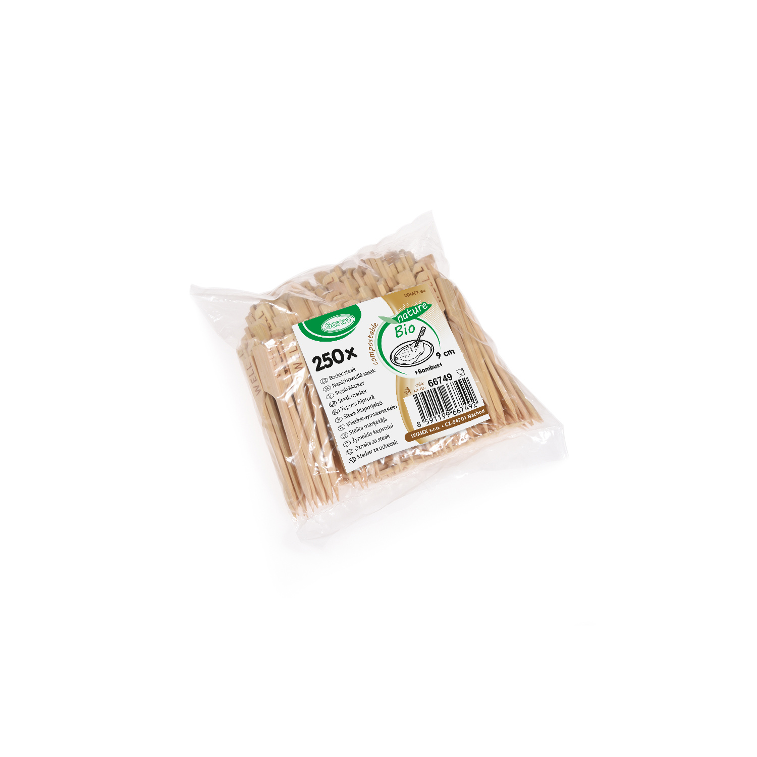 Steak-Marker aus Bambus (FSC 100%) -WELL- 9cm - 250 Stück