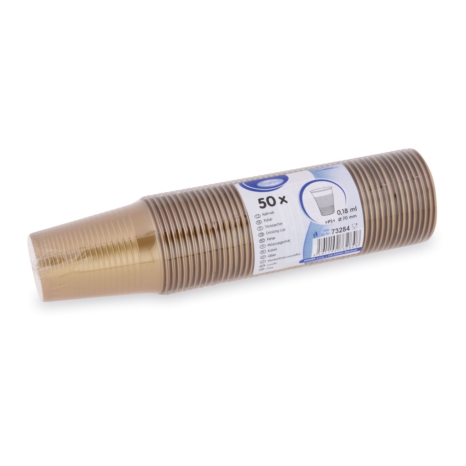 Trinkbecher gold 0,18 l -PS- ( 70 mm) (50 Stück)
