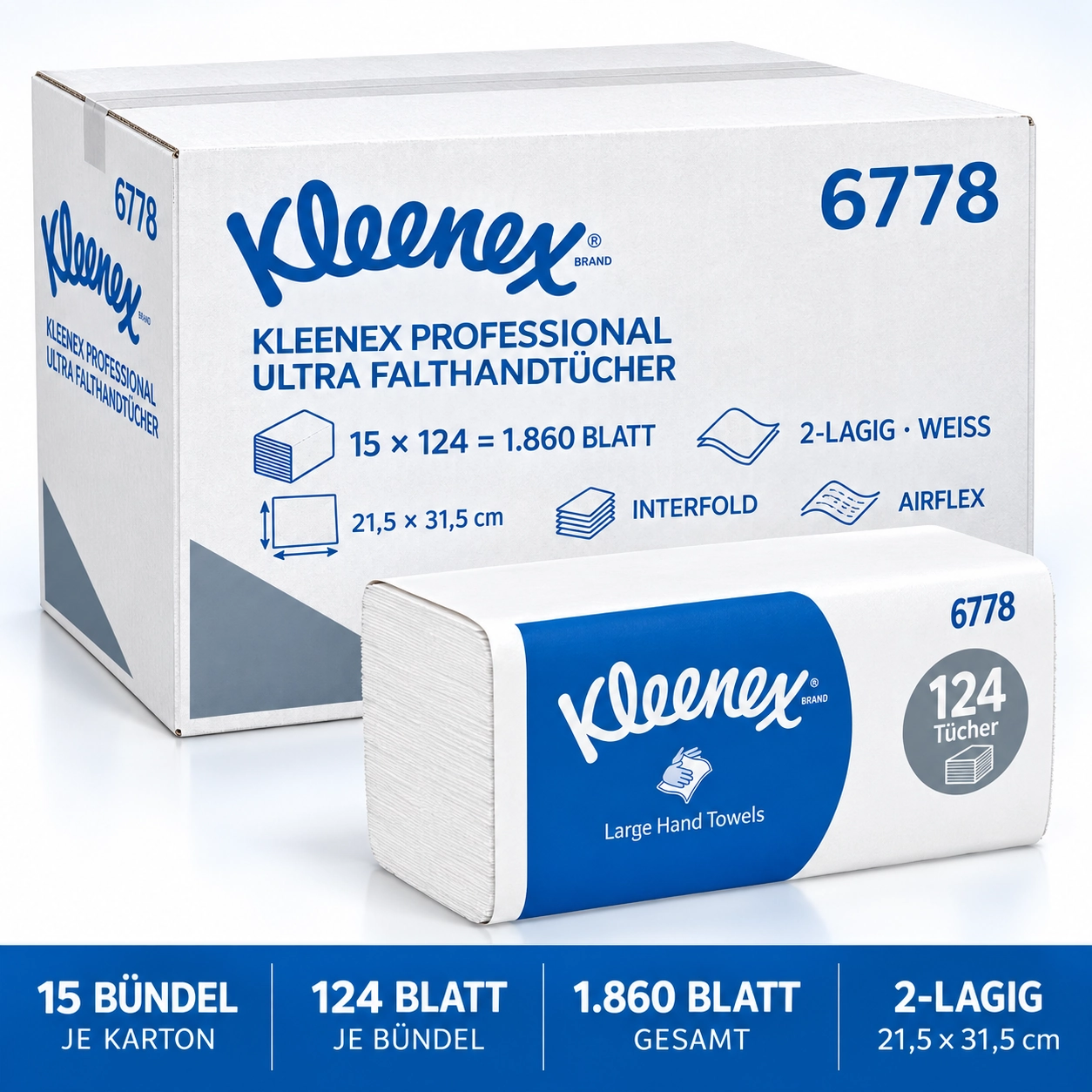 6778 - Kleenex® Ultra™ Handtücher - Interfold / Medium (Ersatz 6789)