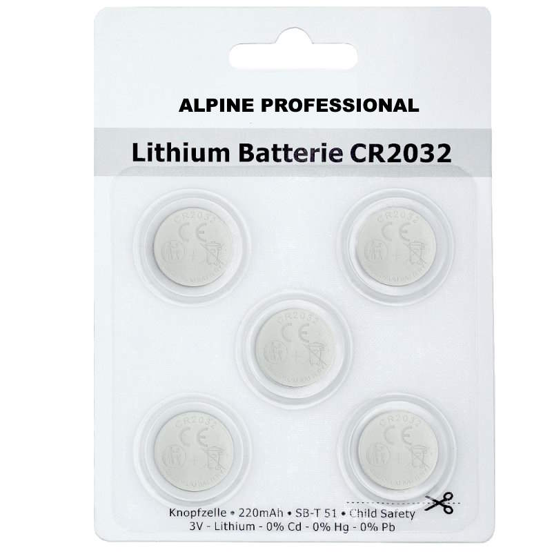 5x CR2032 Lithium-Batterien 3V Knopfzellen Blister