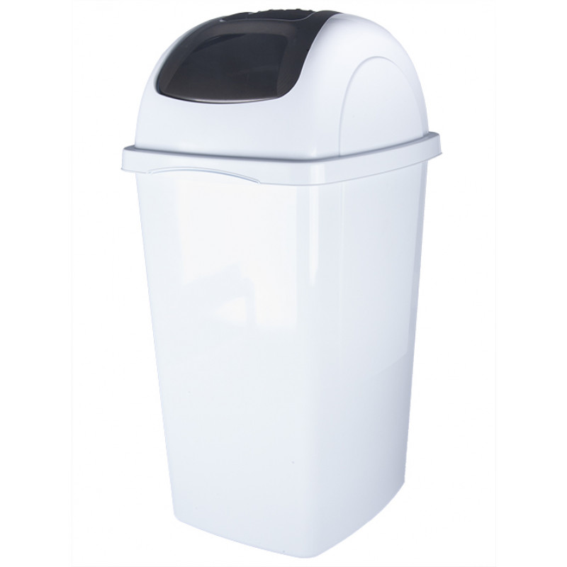 Schwingdeckeleimer Abfallbehälter weiss - 66 Liter