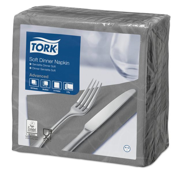 TORK-477673 Soft Dinnerservietten Grau -
