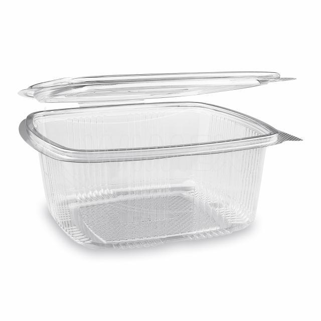 Rechteckbecher (rPET) mit Deckel klar 1500ml - 50 Stück