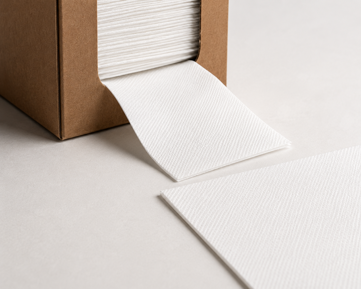 Airlaid Serviette PREMIUM weiss 20 x 20 cm - 100 Stück im Spenderkarton
