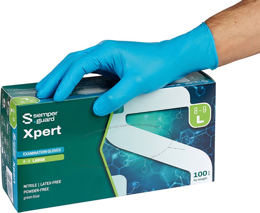 Einweghandschuh Semperguard "Nitril Xpert", blau ungepudert L