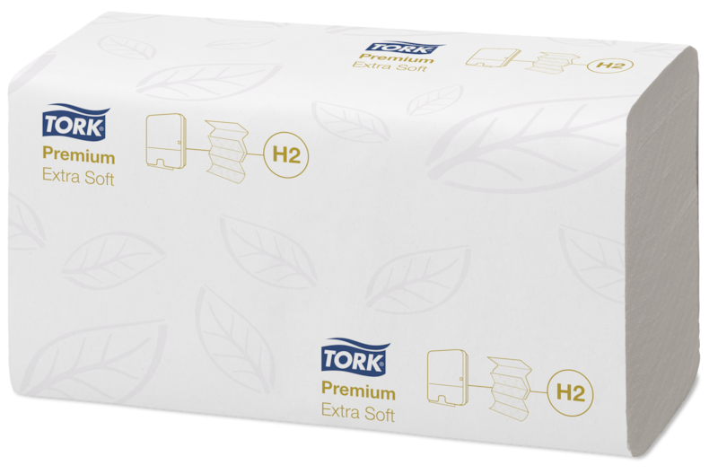 Tork 100297 Xpress extraweiche Multifold-Handtücher H2 Premium weiss – Karton à 2’100 Blatt