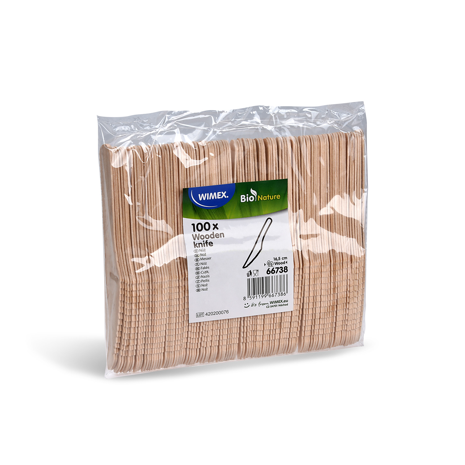 Holzmesser FSC 100% 16,5 cm natur, Packung mit 100 Stück