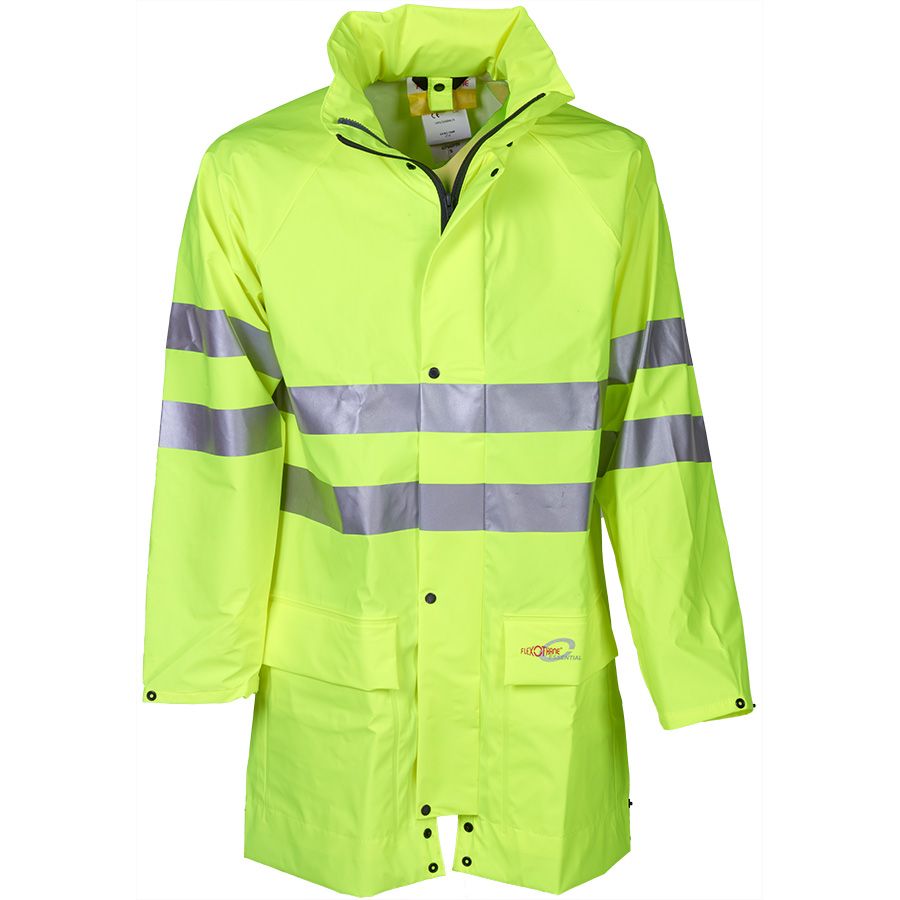 Leichte Regen-Warnschutzjacke SIOEN FLEXOTHANE REFLEX KASSEL, leuchtgelb - Grösse S