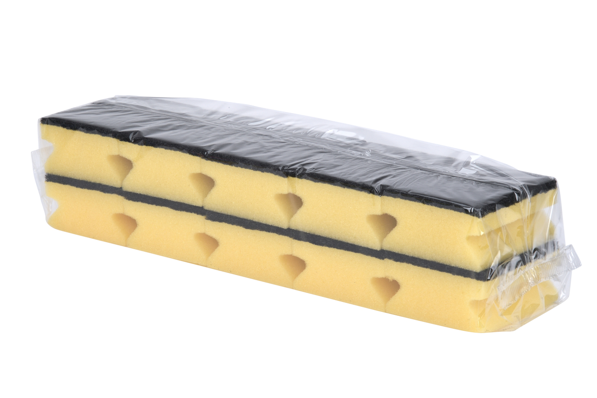 wolino® Padschwamm abrasiv Premium Gelb/Schwarz  9x7x4cm