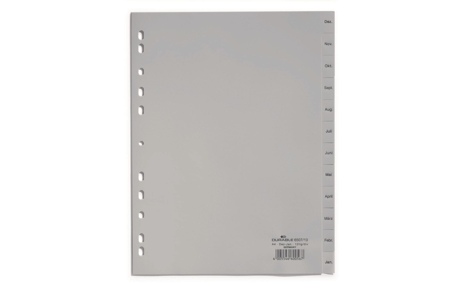 DURABLE Kunststoff-Register, Monate, A4, Dezember - Januar