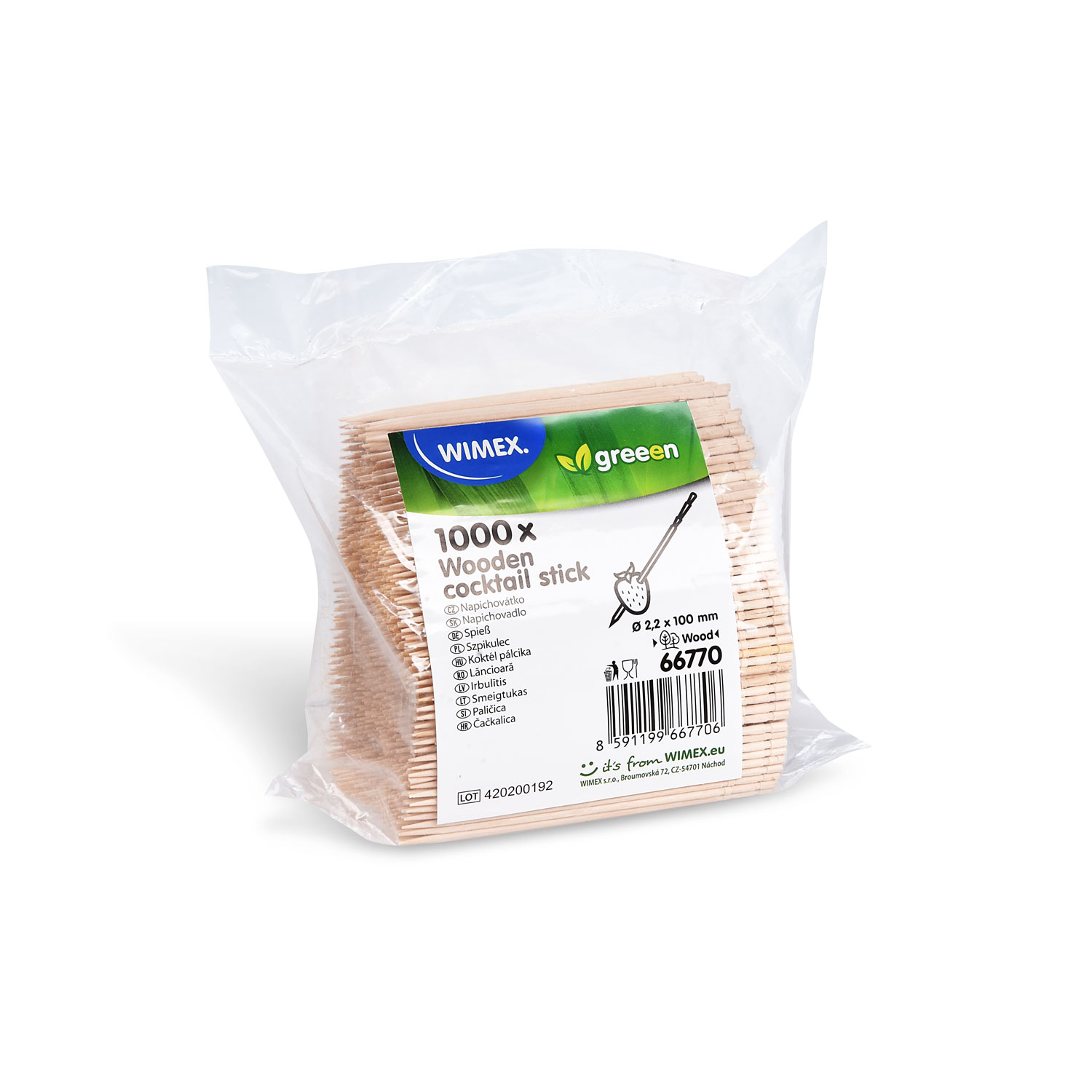 Spieß aus Holz 2,2 x 100 mm - 1000 Stück