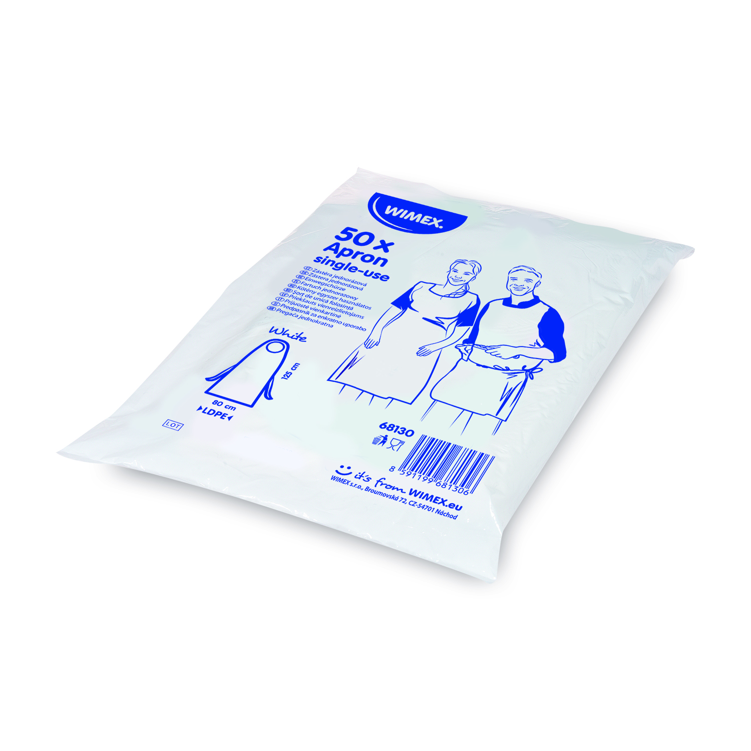 Schürze (LDPE) Einweg weiß - 50 Stück