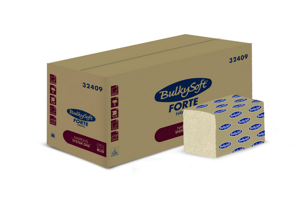 Servietten Bulkysoft System One, 2-lagig braun 21,5x16cm Forte Havanna-4000 Stück