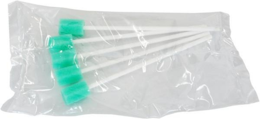 Mundpflegestäbchen sternförmig Schaumstoff, fusselfrei, unsteril,  Länge ca. 15 cm grün 5 Stück