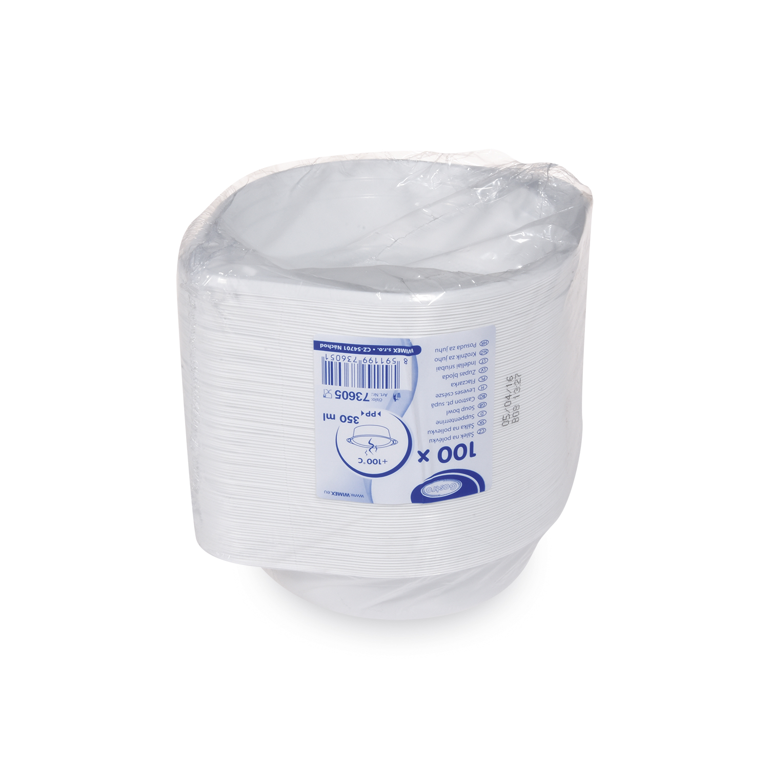 Suppenterrine aus PP weiss Ø 156 x 39 mm 350 ml, Packung mit 100 Stück