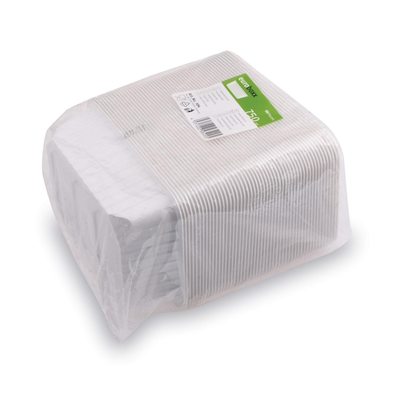 Rechteckschale (PP) weiß 186 x 133 mm 750ml - 50 Stück