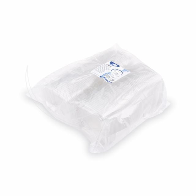 Rechteckbecher (rPET) mit Deckel klar 125ml - 50 Stück