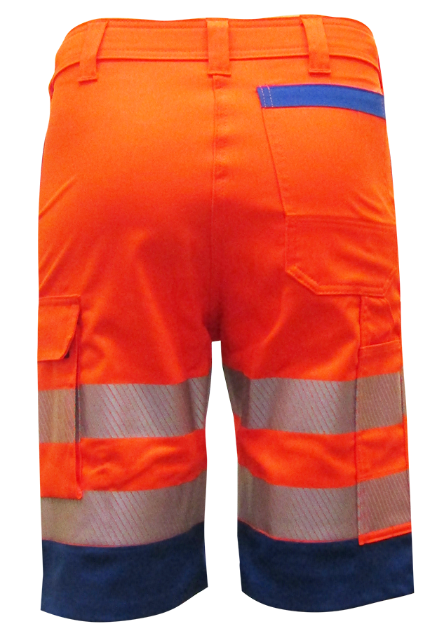 Warnschutz-Shorts SICURELAST REFLEX, leuchtorange/blau