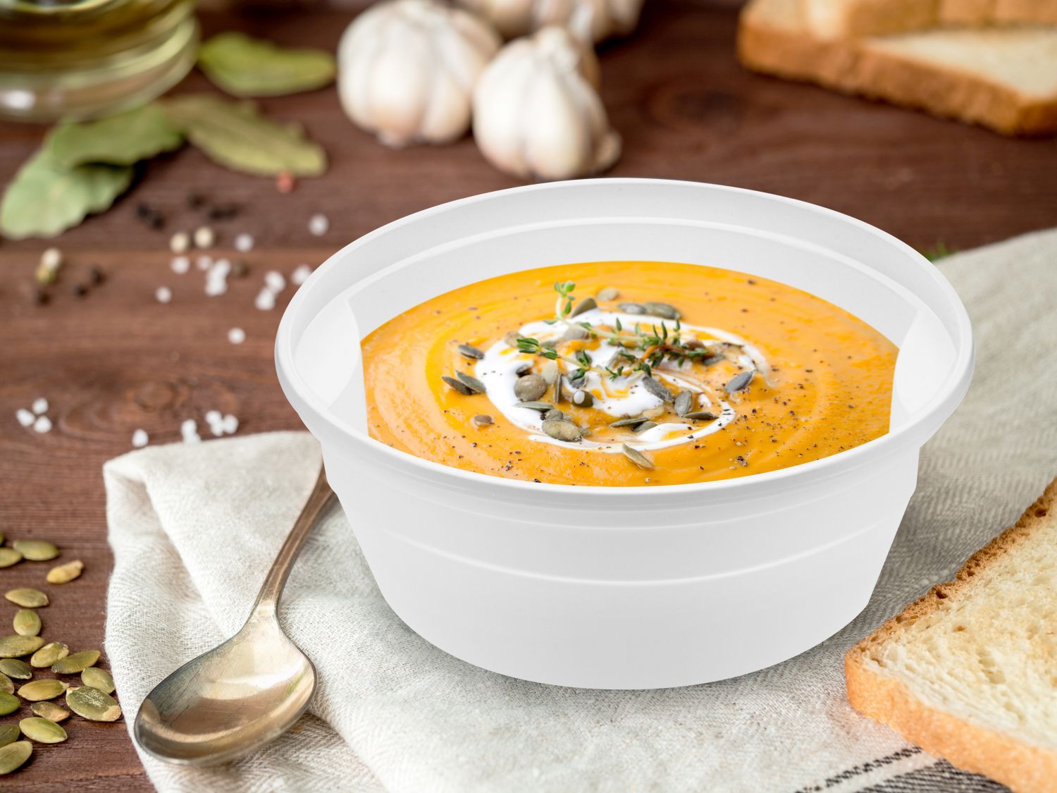 Schale (PP) weiß 127mm 350ml - 50 Stück