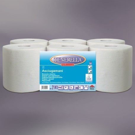 Handtuchrolle Midi 2-lagig 450 Blatt à 36x21 - 6 Rollen pro Pack