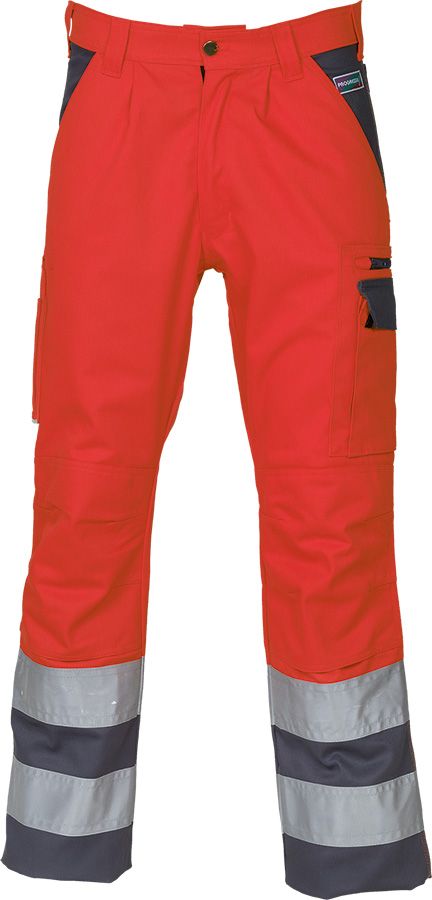 Warnschutz-Bundhose PROGRESSO REFLEX, leuchtrot/grau