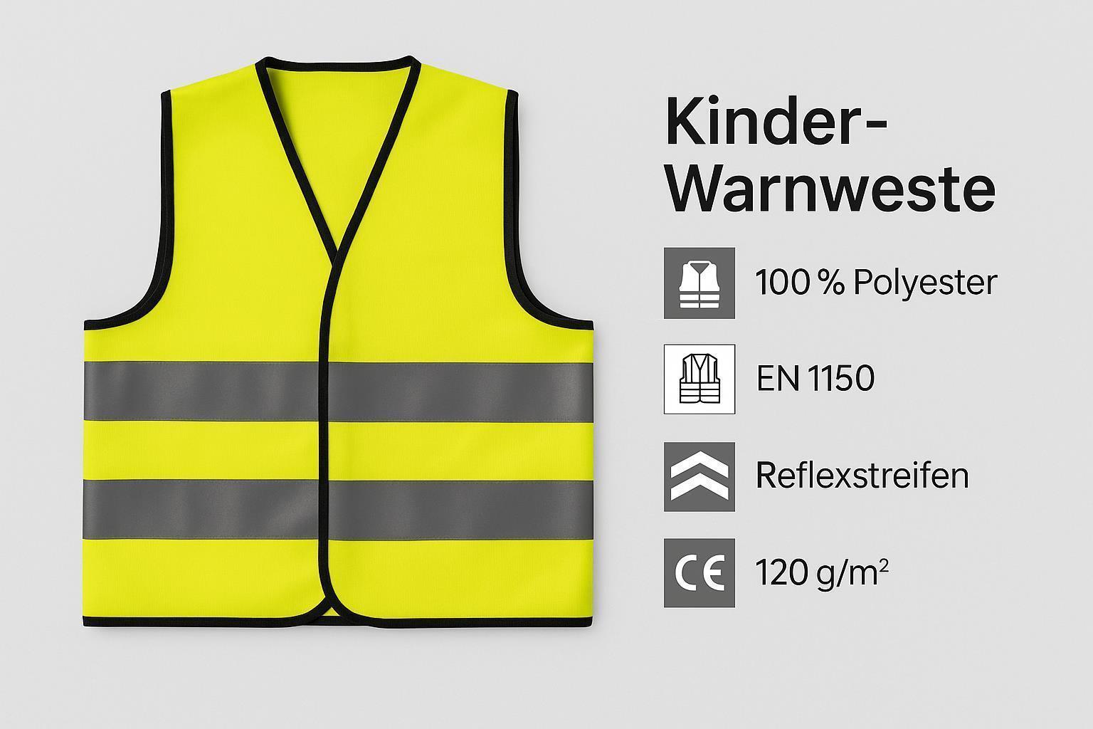 Kinder-Warnweste in Orange - EN1150, 17353, 13688 Orange S