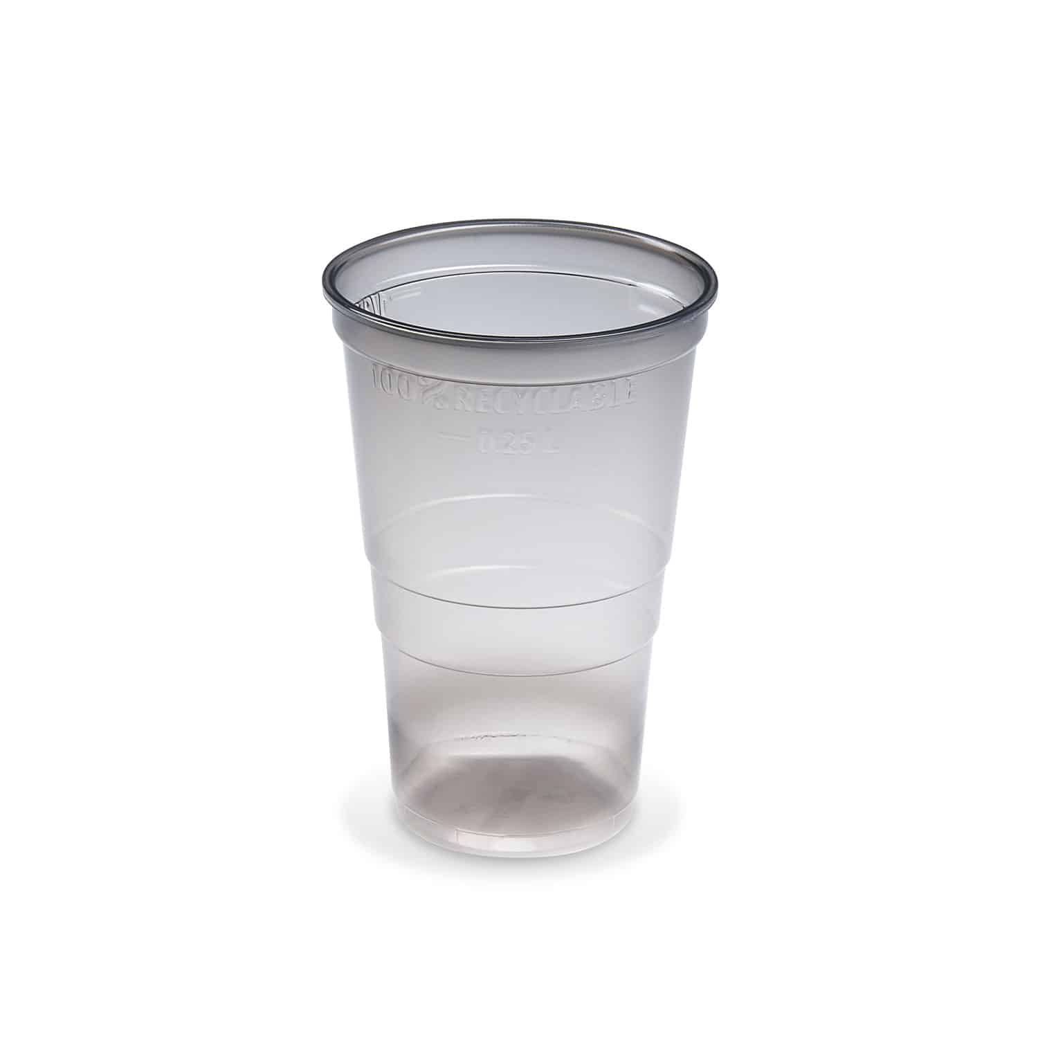 Mehrwegbecher (PP) Reware Cheers rauchgrau transparent 78mm 0,25L - 46 Stück