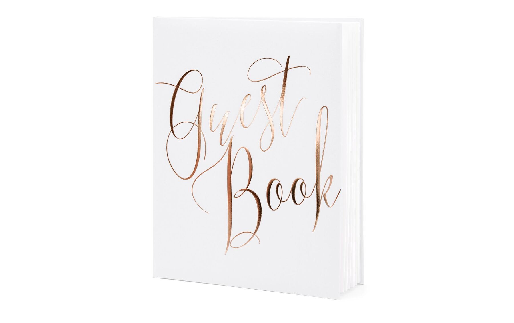 Partydeco Gästebuch Guest Book 20 x 24.5 cm, Weiss/Rosegold