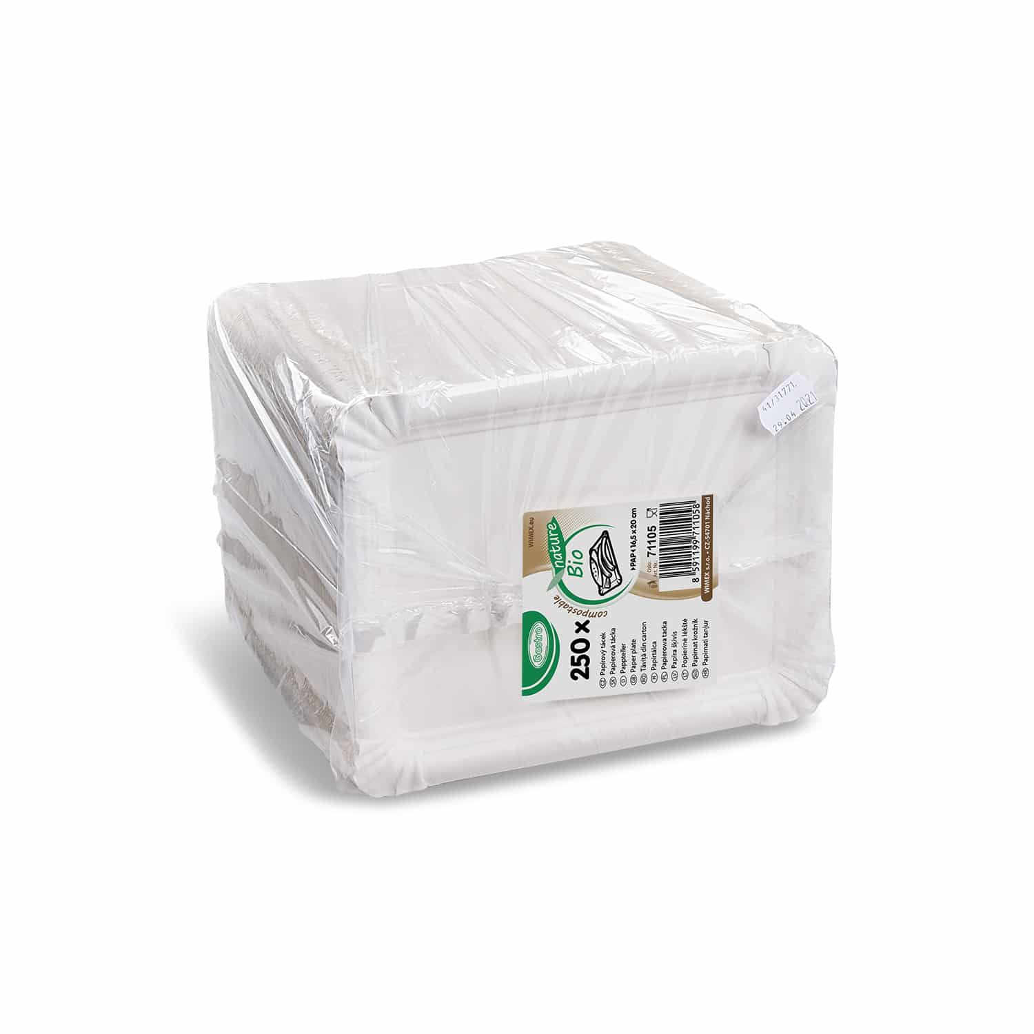 Pappteller weiß 16,5 x 20 cm - 250 Stück