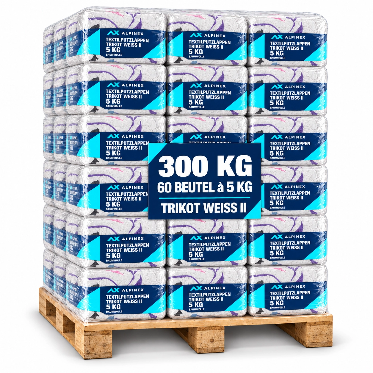 Alpinex Putzlappen Trikot weiss – 5 kg 1/2 Palette