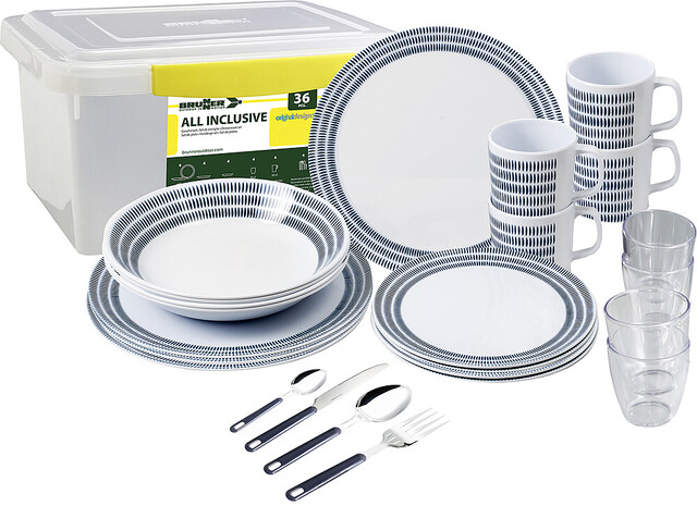 Geschirrset All Inclusive BRUNNER Bluebay 36-tlg. Fb. weiß / blau