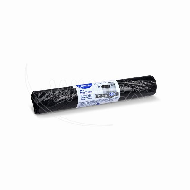 Mülleimerbeutel LDPE schwarz 50 x 60 cm 30 l für Betrieb und Reinigung, Packung mit 25 Stück