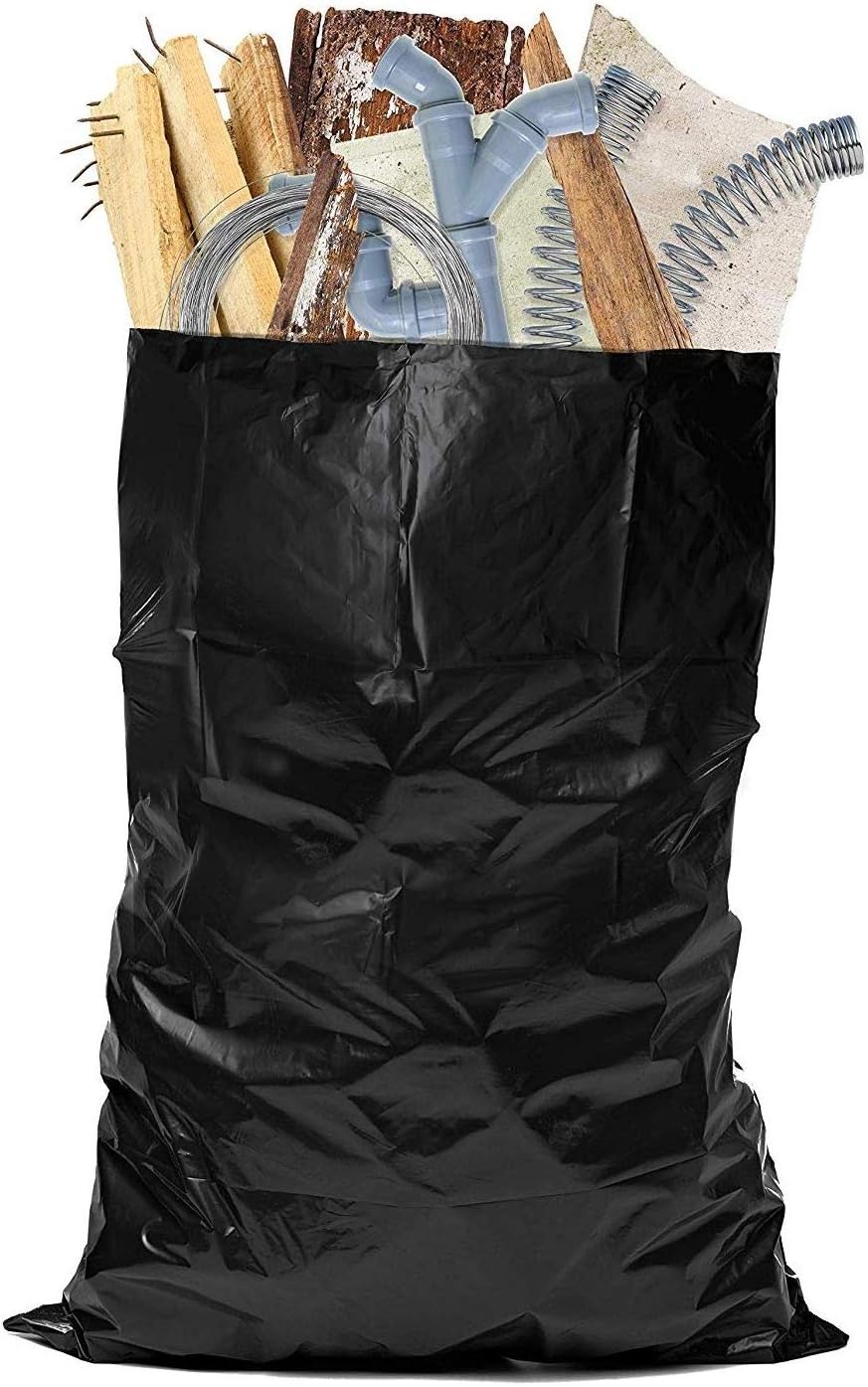 100x Bauschuttsack (LDPE) 100µm schwarz 70 x 110 cm 110L  - 10x10 Stück