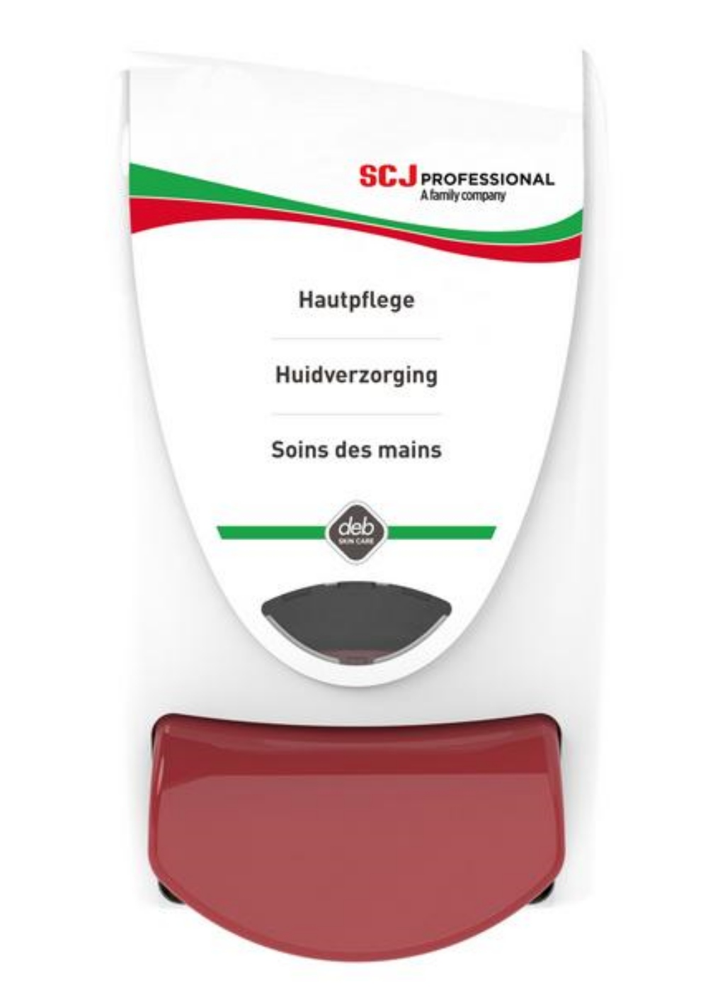 Spender D 1 Liter, Hautpflege weiss / rot, 233 x 130 x 115 mm, 1 Liter Kartusche