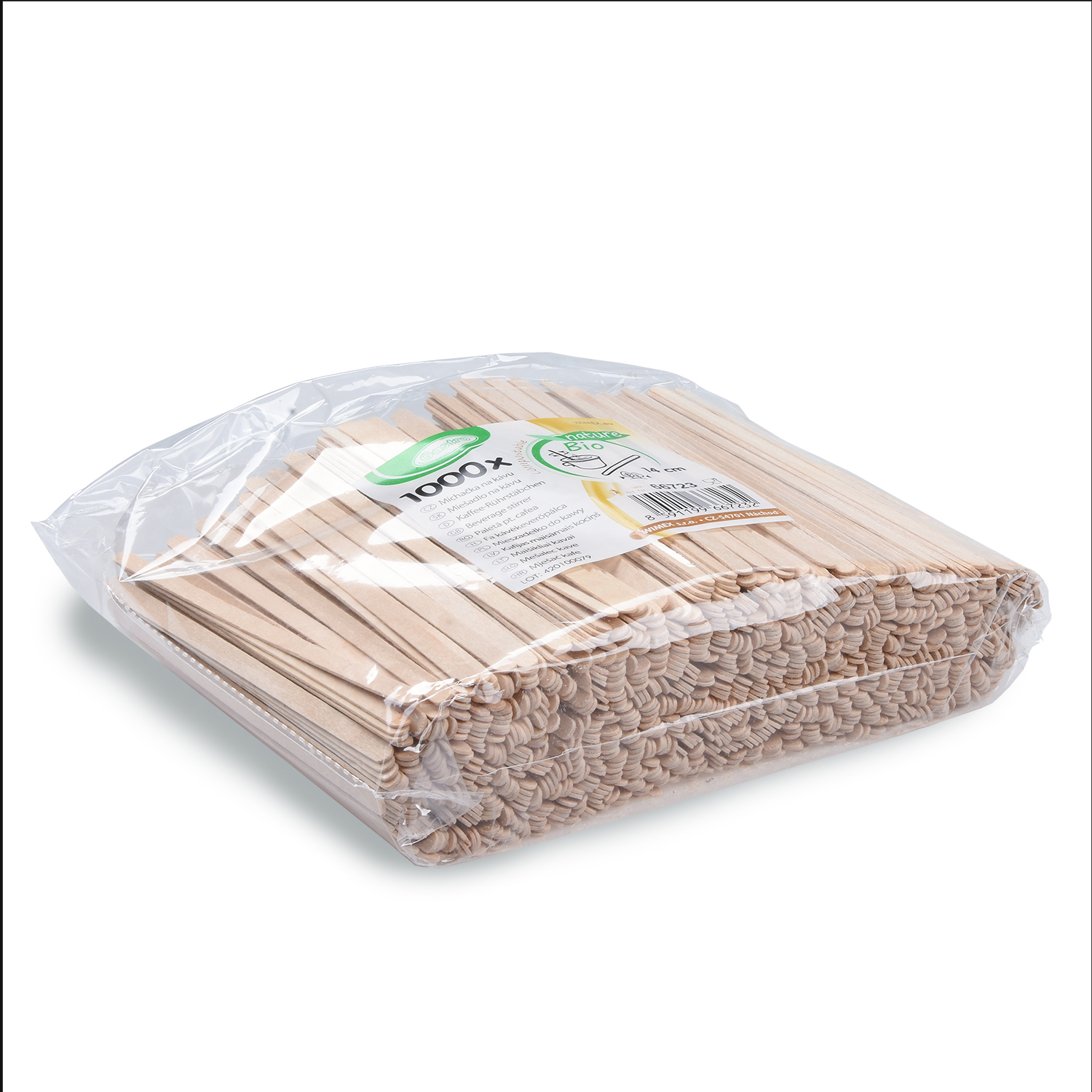 Rührstäbchen aus Holz FSC 100% 14 cm Natur für Service und Getränke, Packung mit 1000 Stück