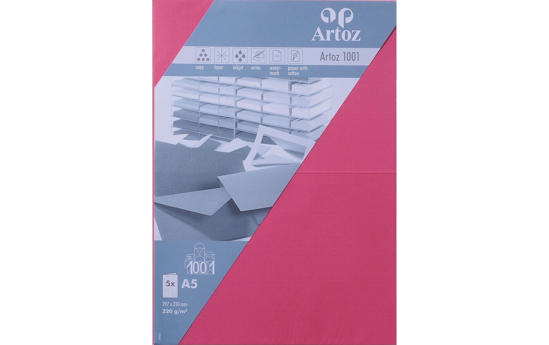 Karten 1001 A5 220g, fuchsia 5 Blatt ARTOZ 107392264