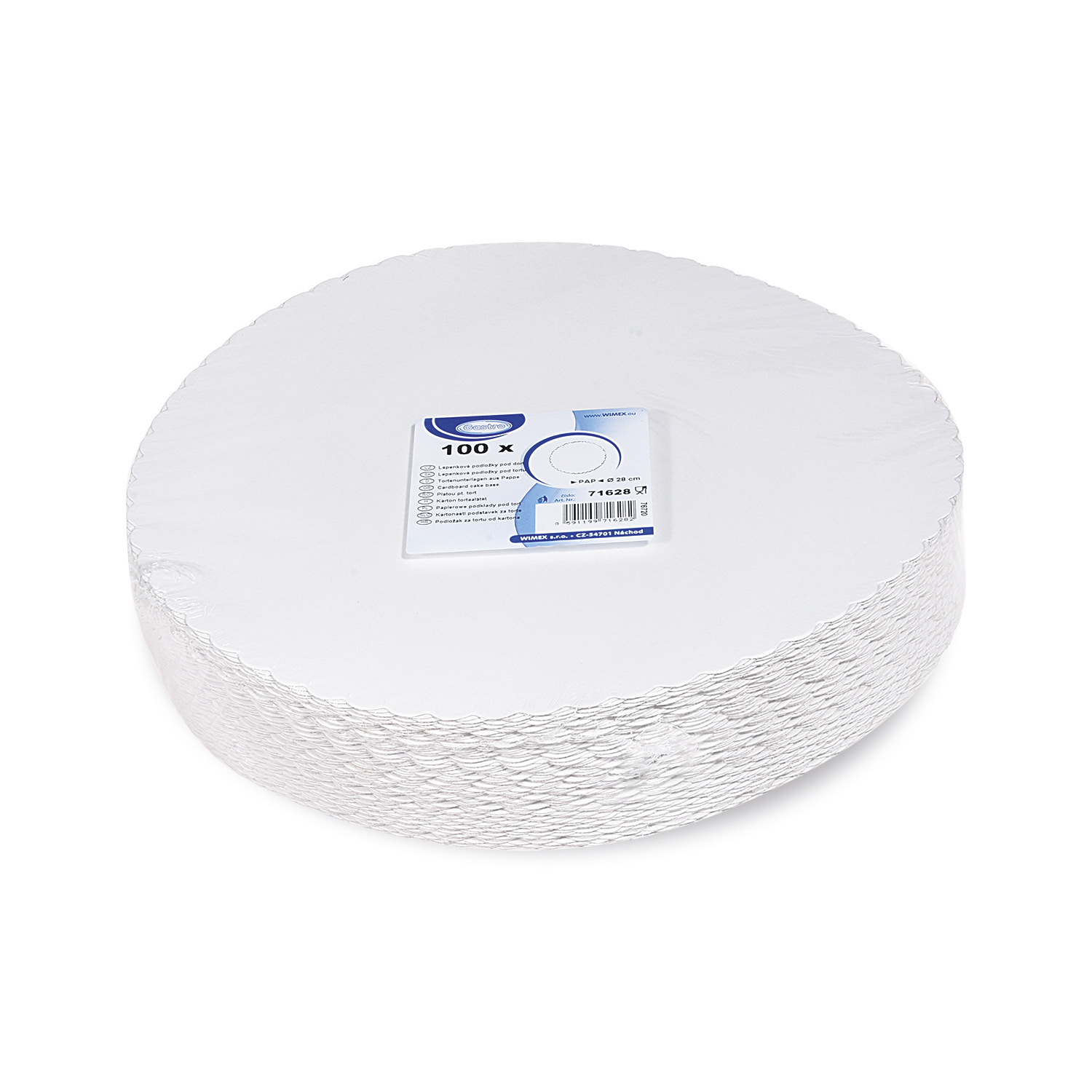 Tortenunterlage aus Pappe weiß 28cm RECY - 100 Stück