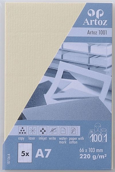 Visitenkarten 1001 A7 220g, chamois 5 Blatt ARTOZ 107136142