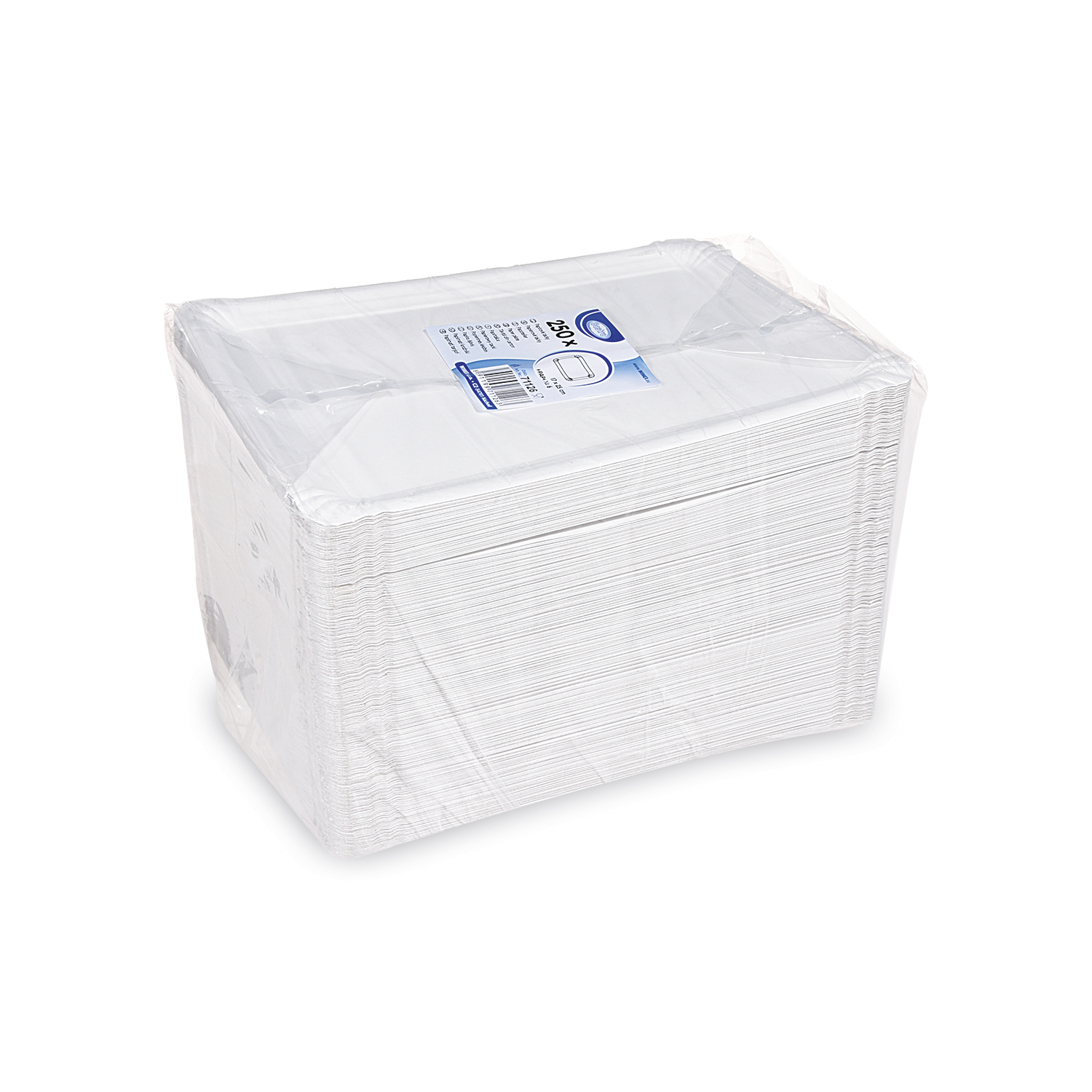 Pappteller weiß 17 x 25 cm RECY - 250 Stück