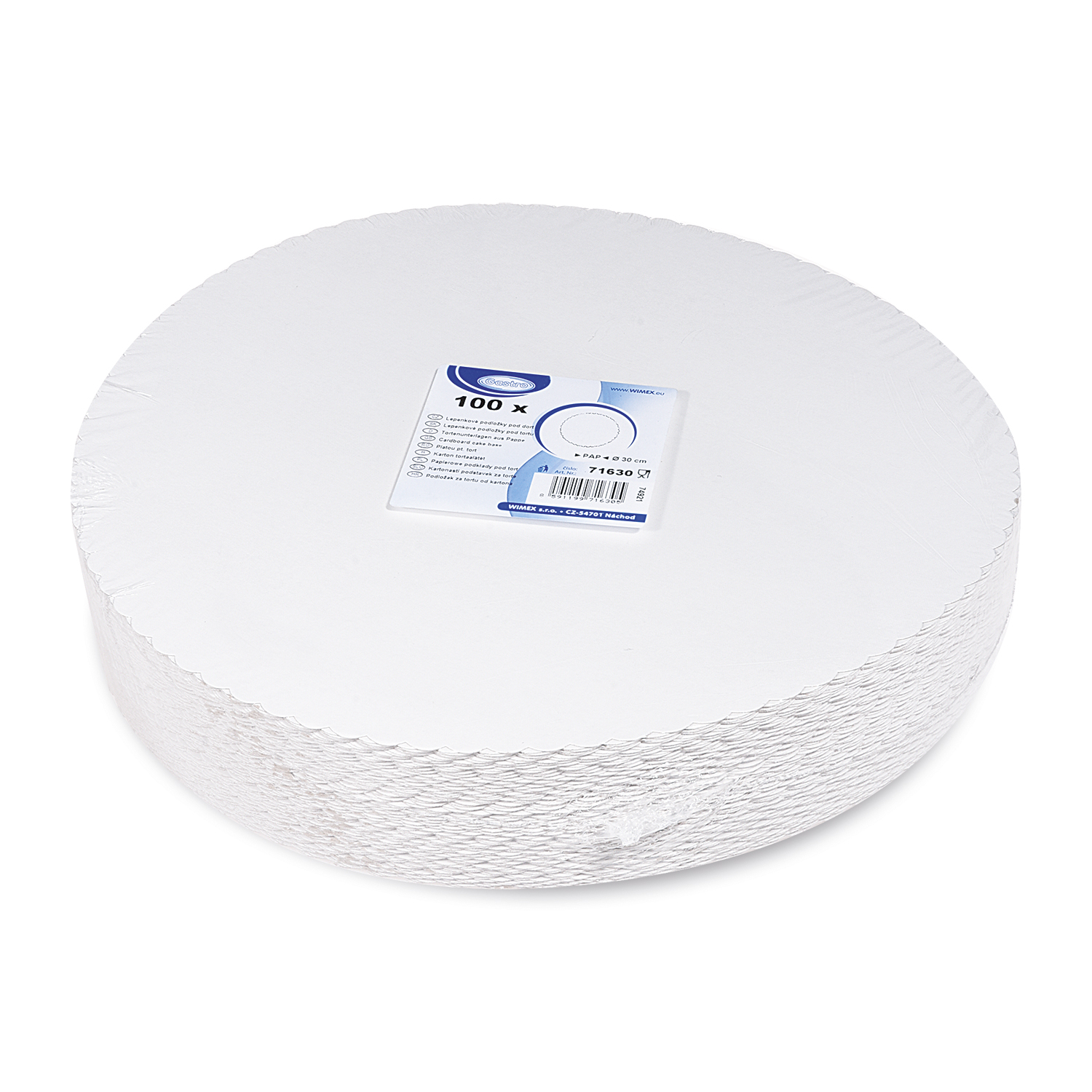 Tortenunterlage aus Pappe weiß 30cm RECY - 100 Stück