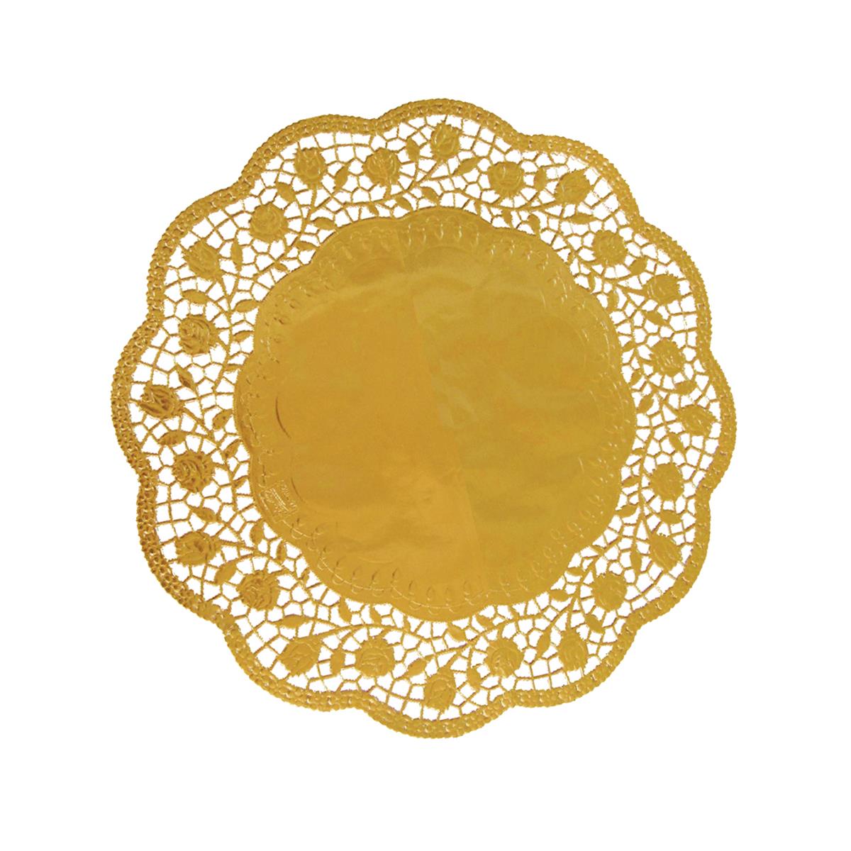 Deko-Tortenspitze (PAP,ALU) rund gold 30cm - 4 Stück