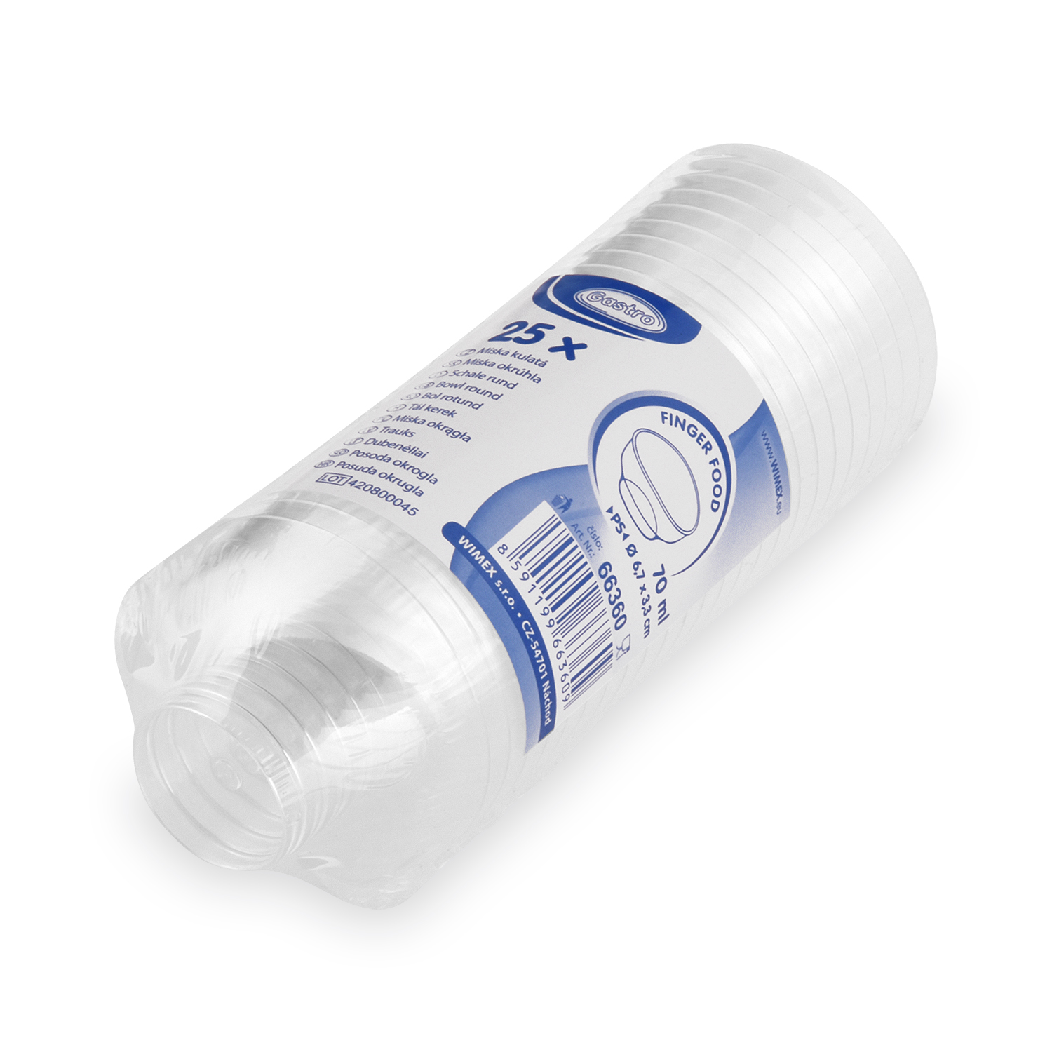 Fingerfood-Schale (PS) glasklar 67 x 33 mm 70ml - 25 Stück