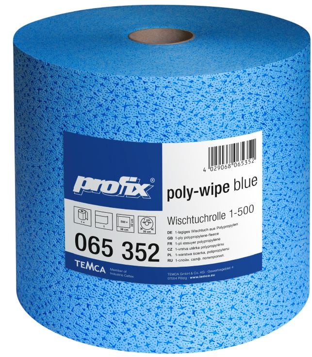 Nasswischtuchrolle poly-wipe aus PP ca. 38x32cm - 500 Blatt