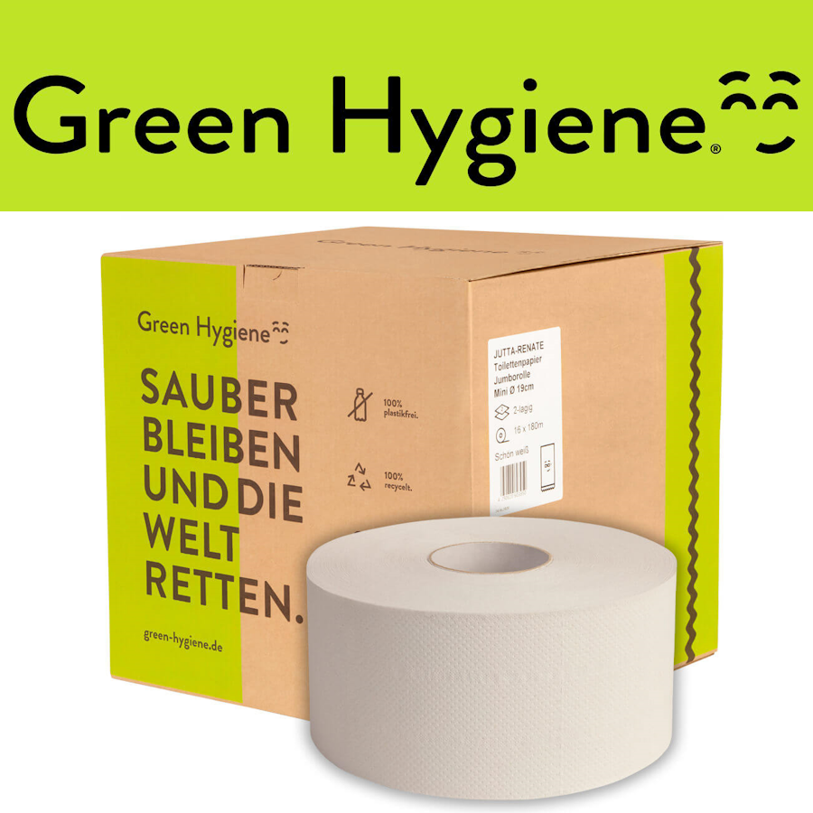 Green Hygiene® JUTTA RENATE Mini Jumborollen-Toilettenpapier, 2-lagig 180m