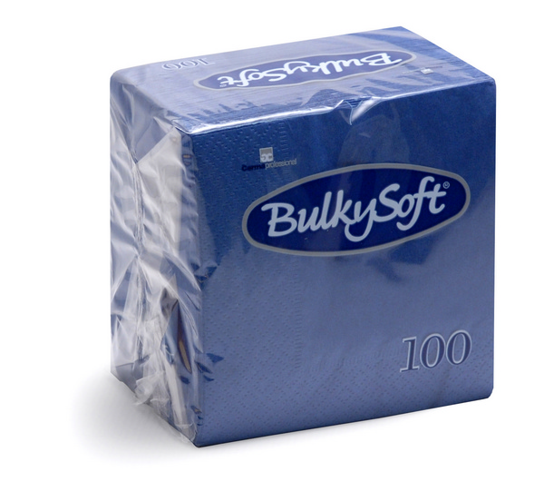 Servietten Bulkysoft 2-lagig, 1/4 Falz blau 24x24cm -2000 Stück