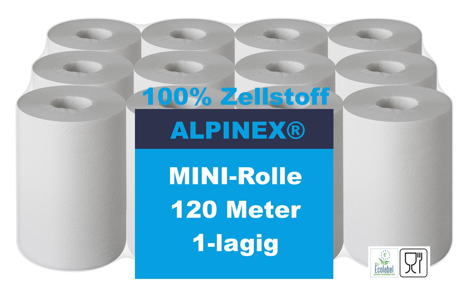 12x Minirolle Frischzellstoff 1-lagig 120m - Farbfehler