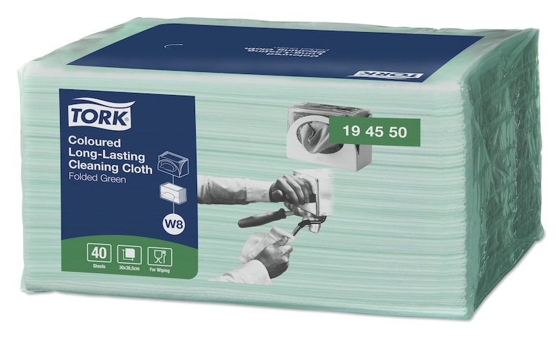40x TORK 194550 Langlebige Farbige Reinigungstücher Grün - W8