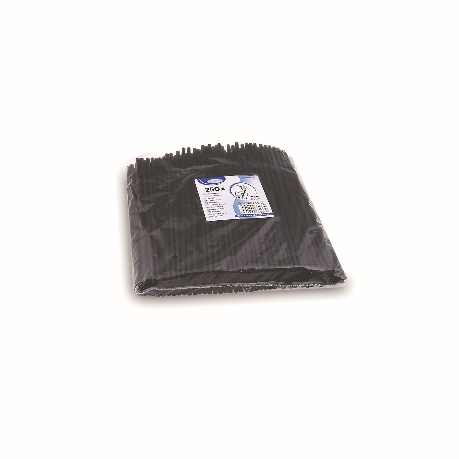 250 Flexhalme schwarz 24 cm,  5 mm